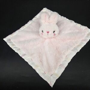 Parent's Choice Pink Bunny Rabbit Plush Security Blanket Lovey Rainbows 12x12